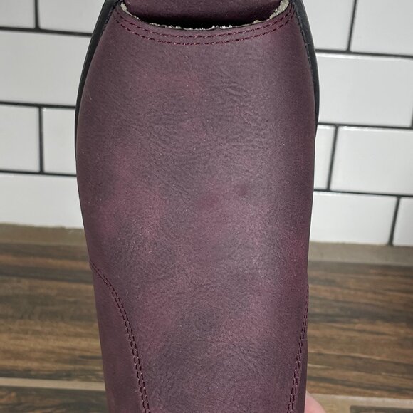 JBU By Jambu Harper Womens Size 8 Shoes Wine Whipstitched Peep Toe Ankle Boots - Picture 8 of 14